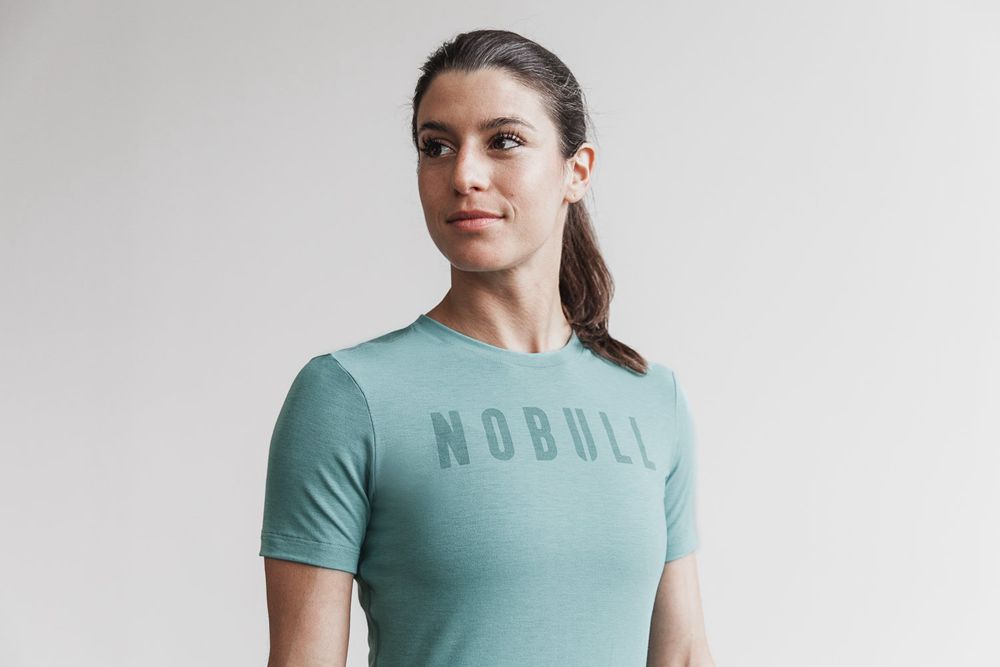 NOBULL Women's Tee - Oil Blue - Ireland (1239FYBLO)